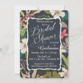  Navy Tropical Bridal Shower Uitnodiging (Voorkant)