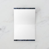 Navy tropical palm leaf Patrografie script Bedankkaart (Binnen)