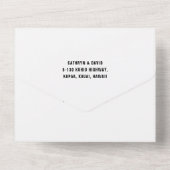 Navy Turquoise Peacock Feather Boho Wedding All In One Uitnodiging (Achterkant)