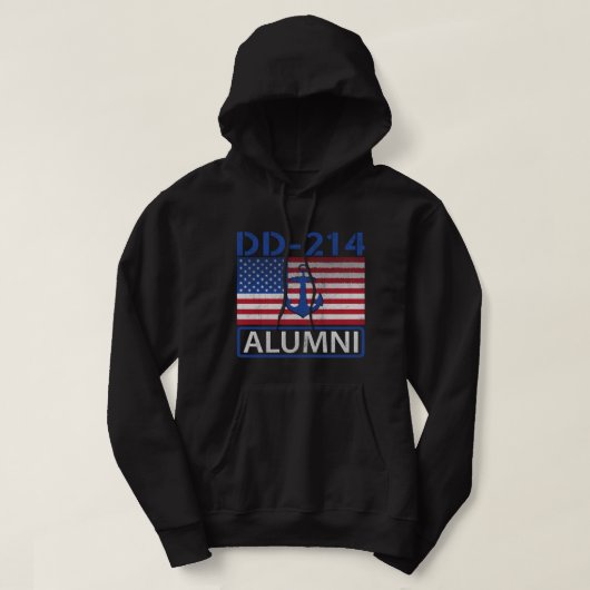 Navy US Flag DD 214 Alumni Gift T Shirt (Design voorkant)
