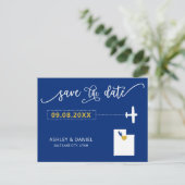 Navy Utah Wedding Save the Date Map Briefkaart (Staand voorkant)