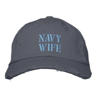 NAVY VROUW geborduurd Pet