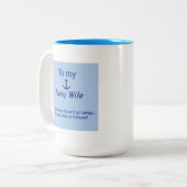 Navy vrouw koffie Mok (Voorkant links)