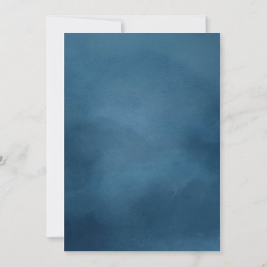 Navy Waterverf Arch Photo Afstuderen Aankondiging (Achterkant)