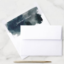 Navy Waterverf Gepersonaliseerde A7 Envelopvoering