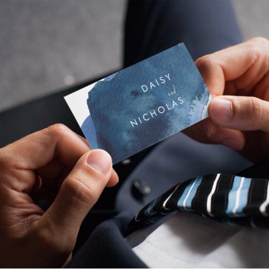 Navy Waterverf Grafisch ontwerp, alle soorten bedr Visitekaartje