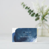 Navy Waterverf Grafisch ontwerp, alle soorten bedr Visitekaartje (Staand voorkant)