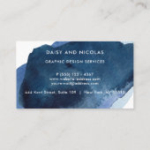 Navy Waterverf Grafisch ontwerp, alle soorten bedr Visitekaartje (Achterkant)