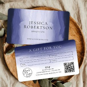 Navy Waterverf Hair Salon Spa Cadeaubon Visitekaartje