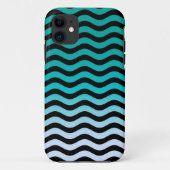 Navy Wavy Stripes Nautical Pattern Case-Mate iPhone Case (Achterkant)
