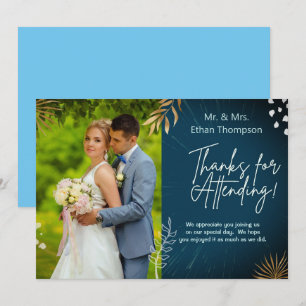 Navy Wedding Couple Foto bedankt Flat Kaart