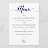 Navy Wedding Menu Kaart (Voorkant)