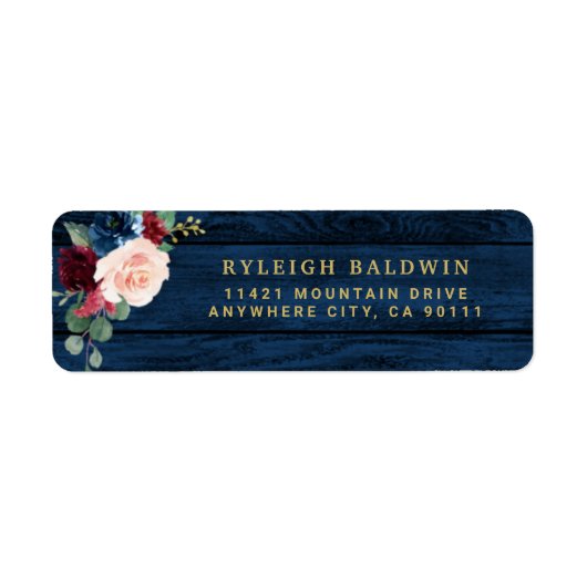 Navy Wedding Return Label (Voorkant)