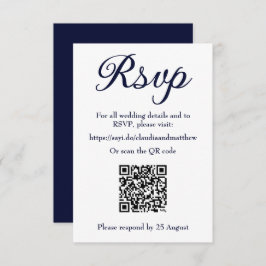 Navy Wedding Website RSVP met QR-code