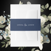 Navy & White Ampersand Personalized Wedding Uitnodigingen Wikkel