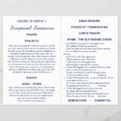 Navy & White Bi-fold Custom Photo Funeral Programm Flyer (Achterkant)
