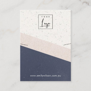 Navy White Blush Ceramic Ketting Display Logo Visitekaartje