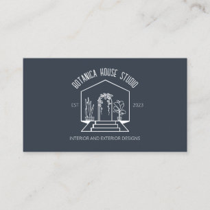Navy White Botanic Huis Interieur Ontwerper Visitekaartje