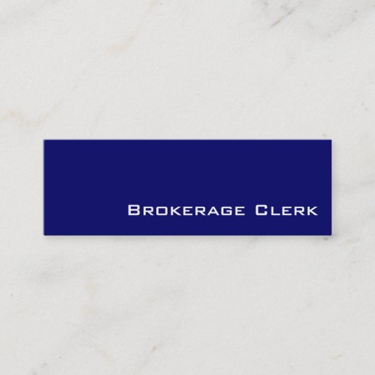 Navy white Brokerage Clerk visitekaartjes (Voorkant)