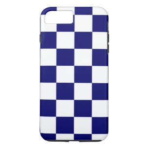 Navy & White Checkered Pattern iPhone 8 Plus Hoesj iPhone 8 Plus / 7 Plus Hoesje