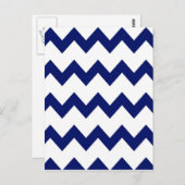Navy White Chevrons Briefkaart (Voorkant / Achterkant)