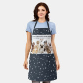 Navy White Cute Pet Sitter Dog Groomer Schort (Gedragen)