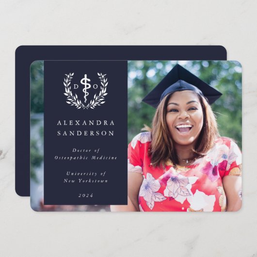 Navy+White Doctor in de osteopathische geneeskunde Aankondiging (Voorkant / Achterkant)