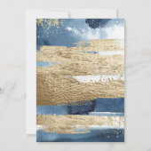 Navy White Gold Boy Baby shower Kaart (Achterkant)