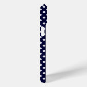 Navy White Polka Dot Emerald Quatrefoil 3 Monogram Case-Mate iPhone Case (Achterkant / Rechts)