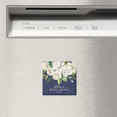 Navy & White Roses Vrijgezellenfeest Favor Magnet Magneet (Insitu (Vaatwasser))