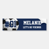 Navy White Soccer Team Bumpersticker (Voorkant)