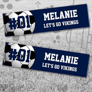 Navy White Soccer Team Bumpersticker