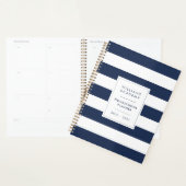 Navy & White Stripe Gepersonaliseerde Homeschool Planner (Display)