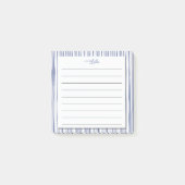 Navy & White striped A Note from Monogram notebook (Voorkant)