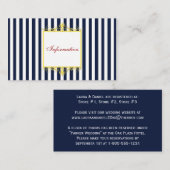 Navy, White Stripes met Yellow Scrolls Info Kaart (Voorkant / Achterkant)