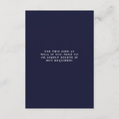 Navy Wildflower Bloemen Bruiloft Informatie Kaart (Achterkant)