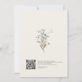 Navy Wildflower Meadow Garden QR Code Bruiloft Kaart (Achterkant)