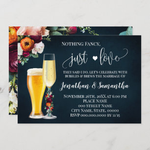 Navy Wine Fancy Just Love Elopement Wedding Invite Save The Date