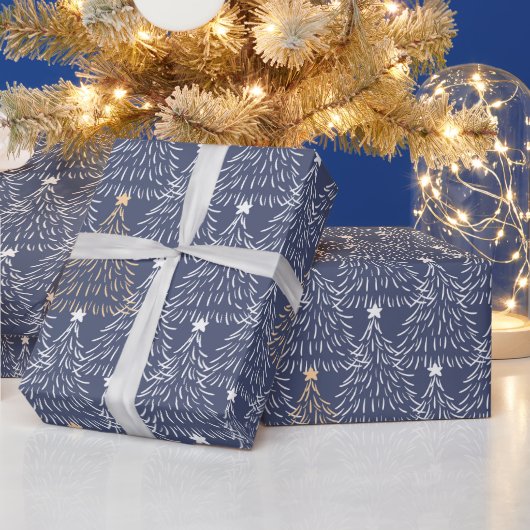 Navy Winter Christmas Cadeaupapier (Feestdagen)