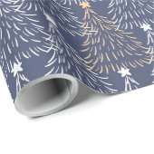 Navy Winter Christmas Cadeaupapier (Rol Hoek)