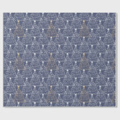 Navy Winter Christmas Cadeaupapier (Vlak)