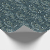 Navy Winter Planten Botanisch Cadeaupapier (Hoek)