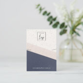 Navy Wit Blush Keramisch Ketting Display Logo Visitekaartje (Staand voorkant)