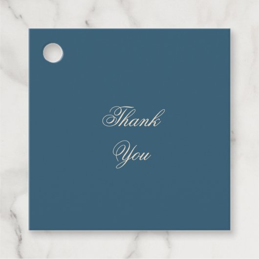Navy Wit Bruiloft Bedankjes Labels (Voorkant)