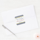 Navy, wit, geel, rood gestreepte gunst Sticker (Envelop)