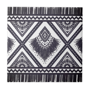 Navy Witte Boho Patroon Tegeltje