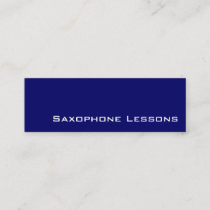 Navy witte saxofoon lessen visitekaartjes