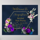 Navy Wonderland Bridal Tea Welcome Poster (Voorkant)