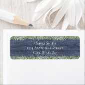 Navy Wood Eucalyptus Return Address Labels (Insitu)