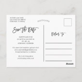 Navy Wood Sunflower String Lights Save the Date Briefkaart (Achterkant)